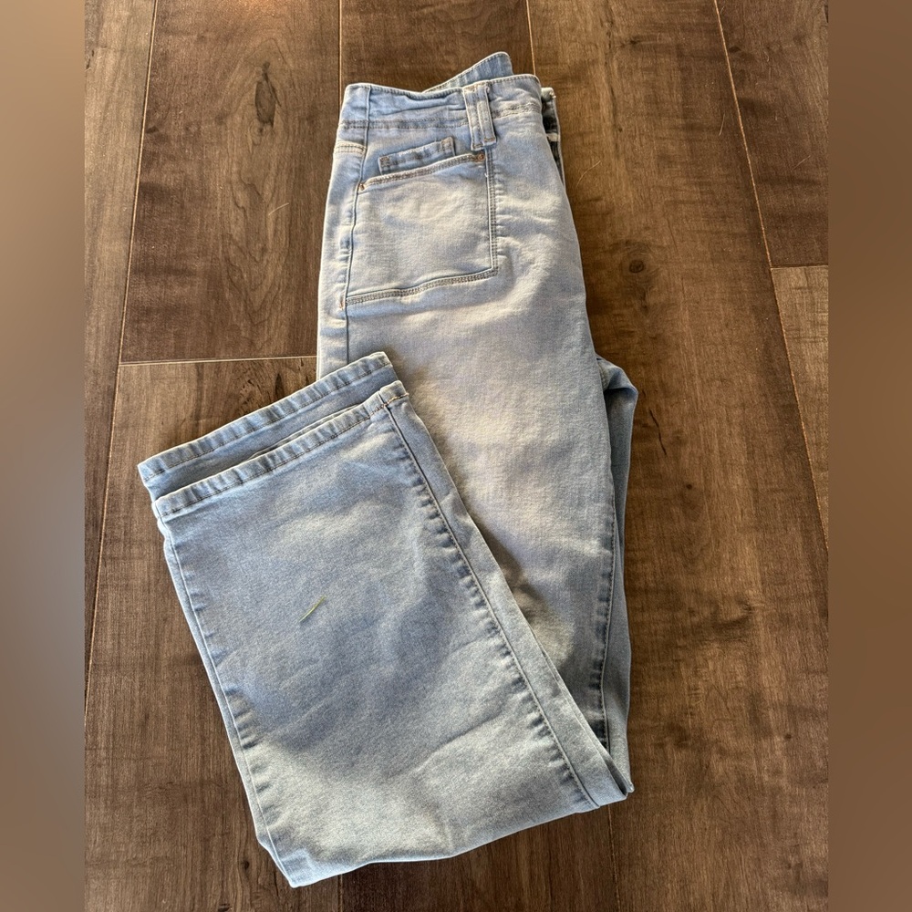 Women's Light Blue Flare Jeans - Picture 2 of 12